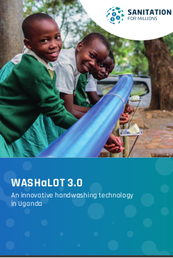 Cover page of a publication on innovative handwashing technologies in Uganda