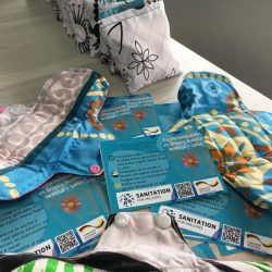 Several self-made reusable sanitary pads