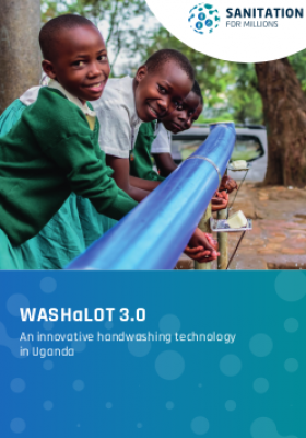 Cover page of a publication on innovative handwashing technologies in Uganda